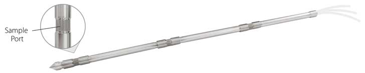 Solinst 615Ml Multilevel Drive Point Piezometer Showing 3 Stainless Steel Sampling Ports solinst 615ml multilevel drive point piezometer showing 3 stainless steel sampling ports